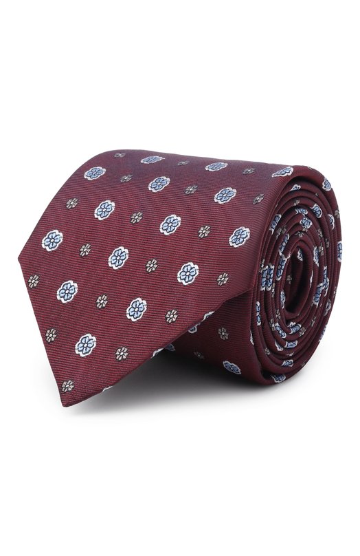 Шелковый галстук Canali 18/HJ04569 Бордовый 18/HJ04569