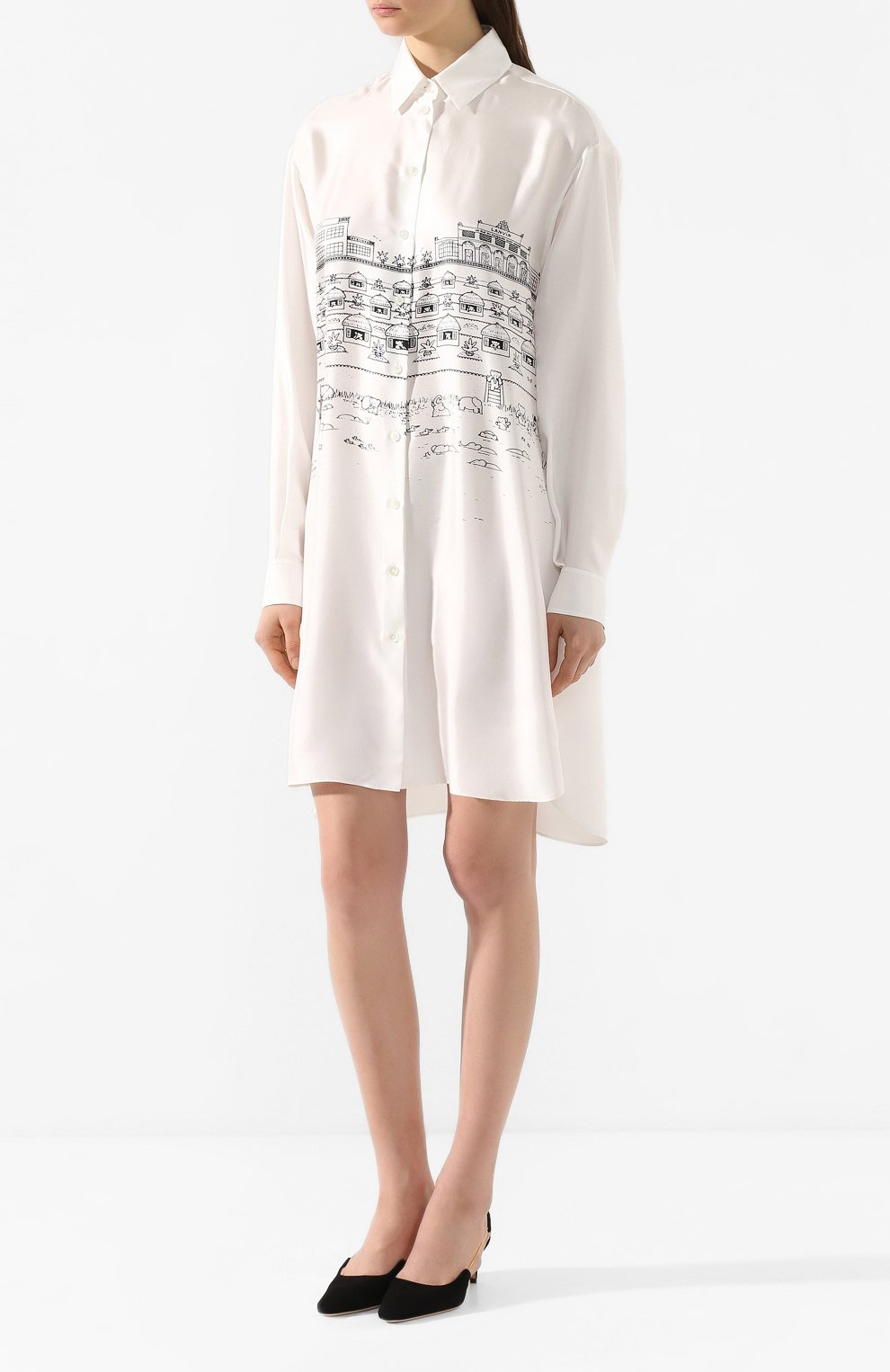 Шелковое платье LANVIN черно-белого цвета по цене 129500 руб., арт. RW-DR301I-4434-P20, фото 3 Шелковое платье LANVIN, арт. RW-DR301I-4434-P20, фото 3