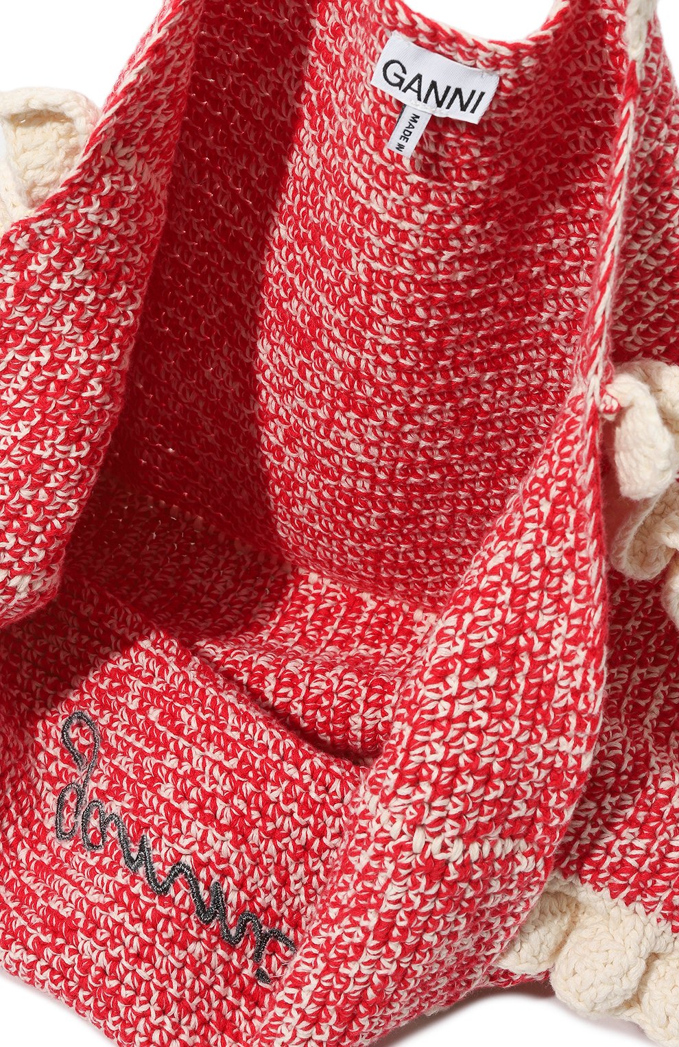 Сумка-тоут GANNI красного цвета по цене 25200 руб., арт. A5813, фото 5 Сумка-тоут GANNI, арт. A5813, фото 5