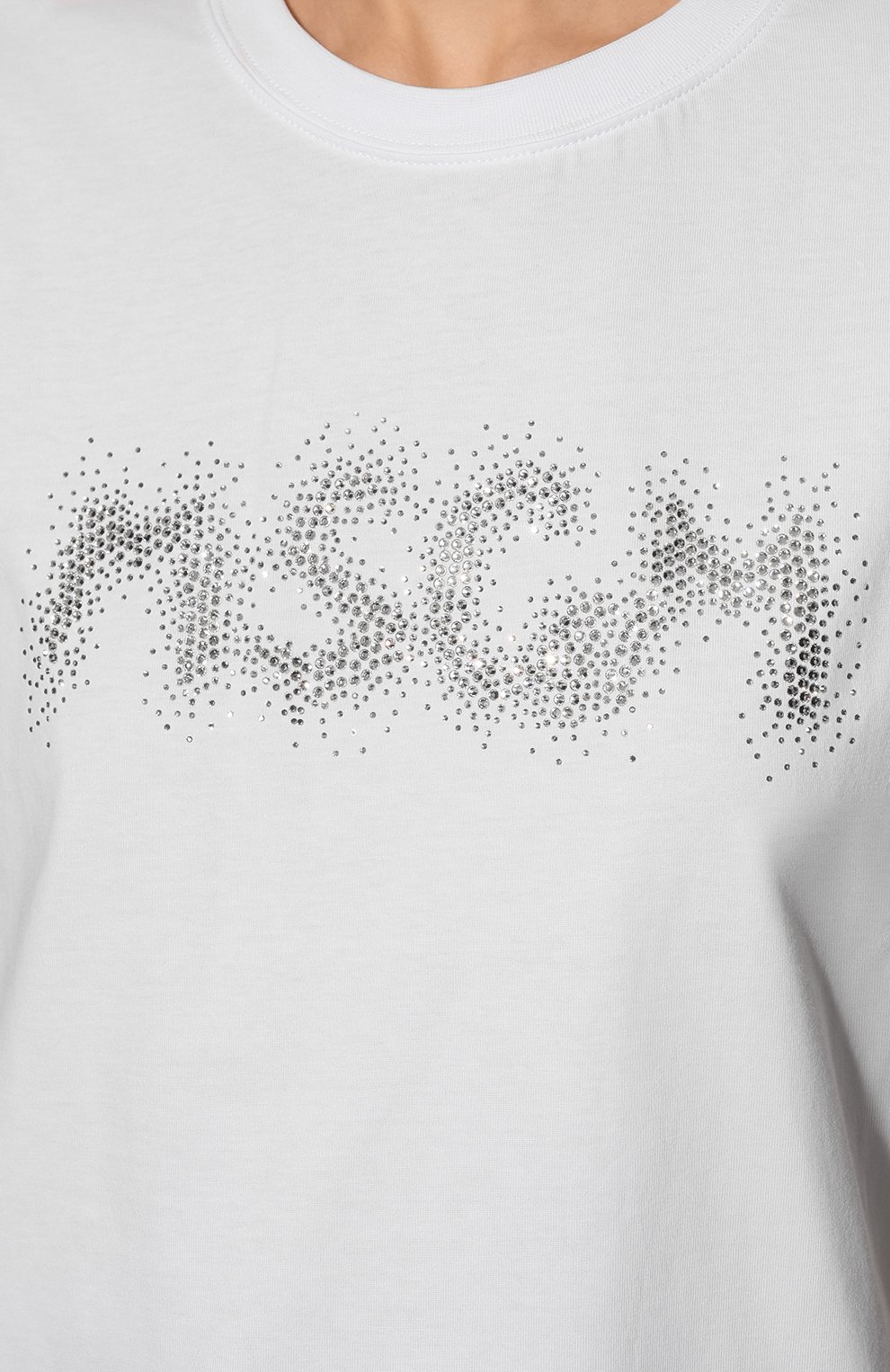 Хлопковая футболка MSGM белого цвета по цене 16050 руб., арт. 3341MDM107 227798, фото 5 Хлопковая футболка MSGM, арт. 3341MDM107 227798, фото 5