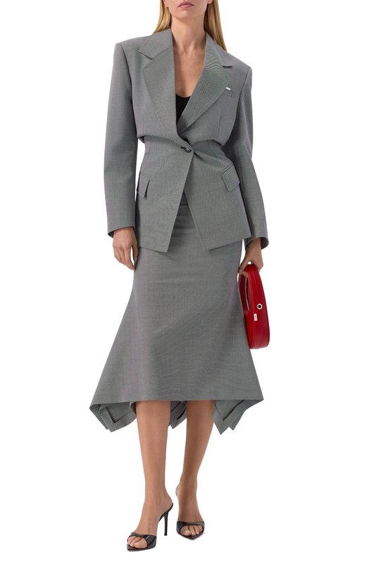 Жакет из шерсти и хлопка The Attico 260WCG00093/WWC002AA Серый  260WCG00093/WWC002AA Фото 2