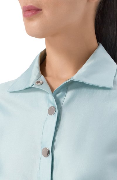 Платье из хлопка и шелка KITON голубого цвета по цене 271000 руб., арт. D49305K09R1921, фото 4 Платье из хлопка и шелка KITON, арт. D49305K09R1921, фото 4