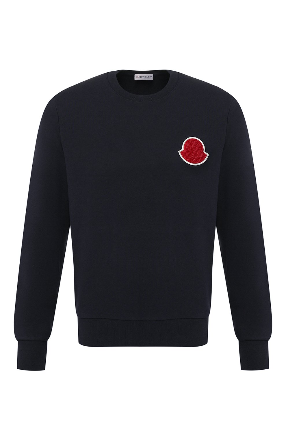 Хлопковый лонгслив MONCLER темно-синего цвета по цене 15700 руб., арт. E1-091-80406-00-8390T, фото 1 Хлопковый лонгслив MONCLER, арт. E1-091-80406-00-8390T, фото 1