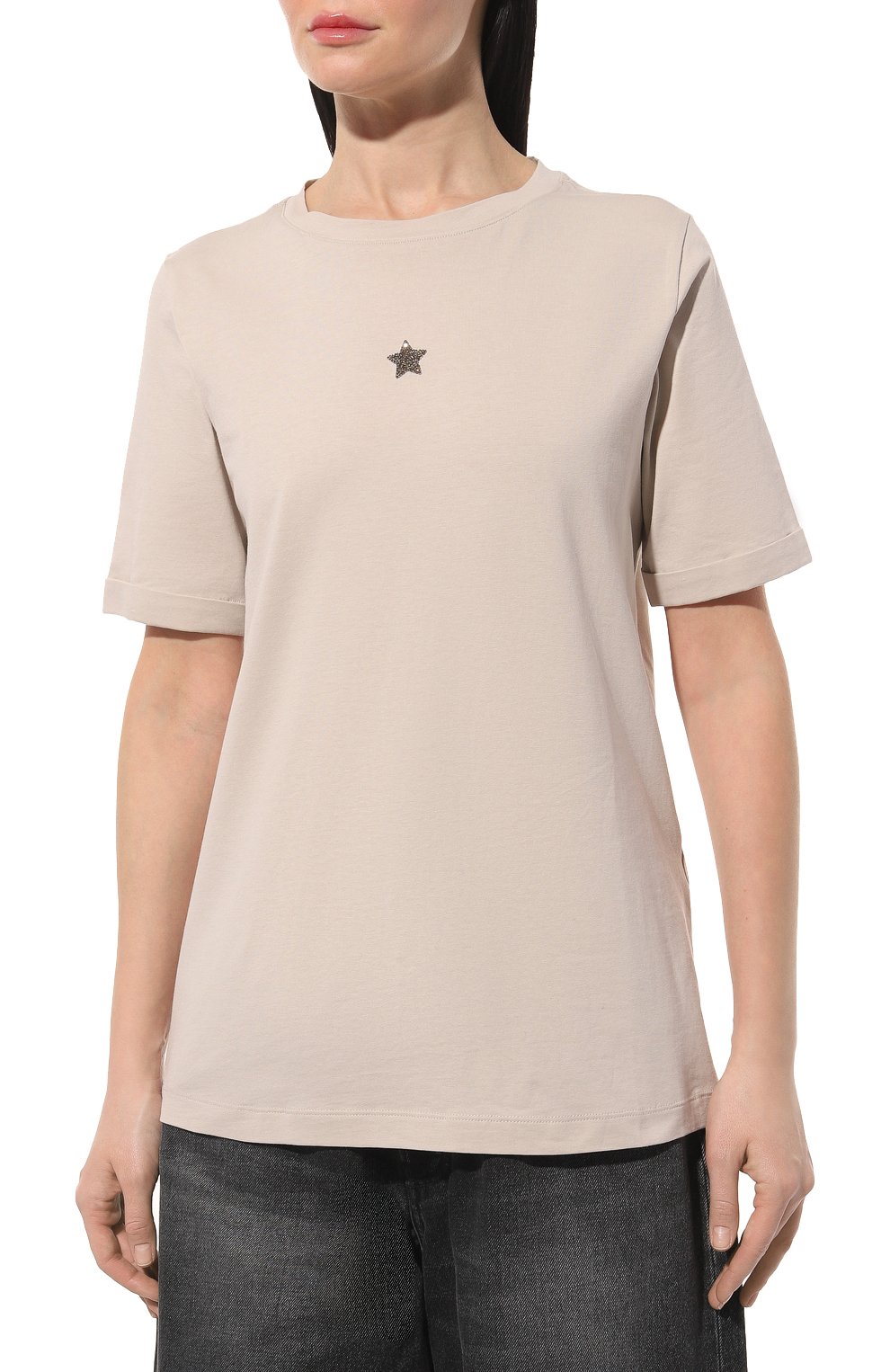 Хлопковая футболка LORENA ANTONIAZZI, арт. TS24AP/9999, фото 3