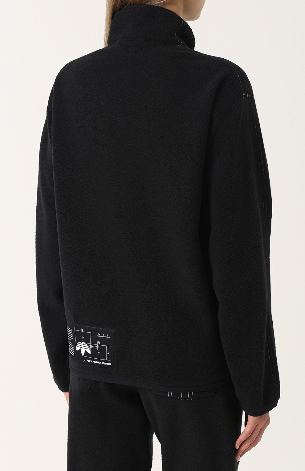 Свитер с воротником-стойкой на молнии ADIDAS ORIGINALS BY ALEXANDER WANG черного цвета по цене 22950 руб., арт. CV5249/W, фото 4 Свитер с воротником-стойкой на молнии ADIDAS ORIGINALS BY ALEXANDER WANG, арт. CV5249/W, фото 4