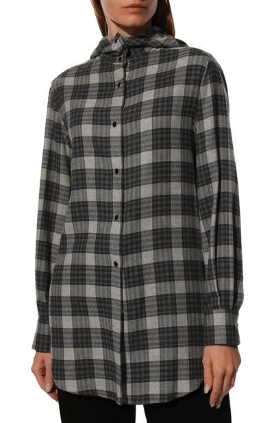 Хлопковая рубашка KITON черно-белого цвета по цене 111500 руб., арт. D54449H07868, фото 3 Хлопковая рубашка KITON, арт. D54449H07868, фото 3