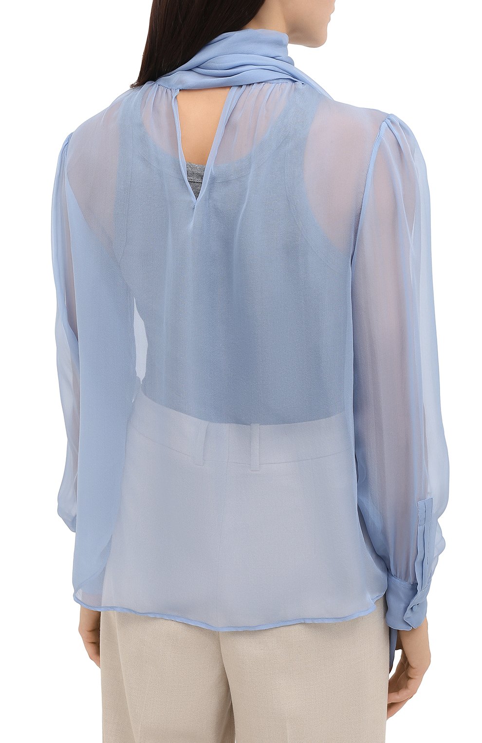 Шелковая блузка SAINT LAURENT, арт. 641200/Y065W, фото 5