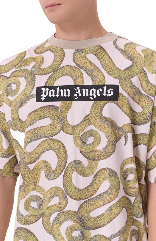 Хлопковая футболка Palm Angels PMAA10DF25JER004 Зелёный  PMAA10DF25JER004 Фото 5