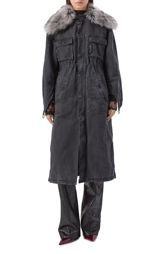 Парка с отделкой из овчины Blumarine 2J222W_SET Серый  2J222W_SET Фото 3