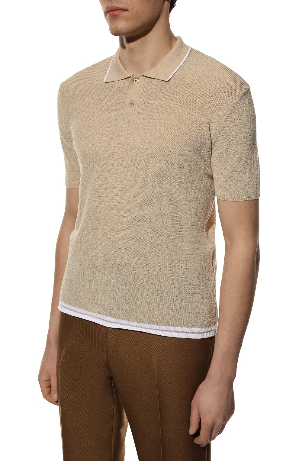 Поло из хлопка и льна JACQUEMUS, арт. 225KN015-2055, фото 3