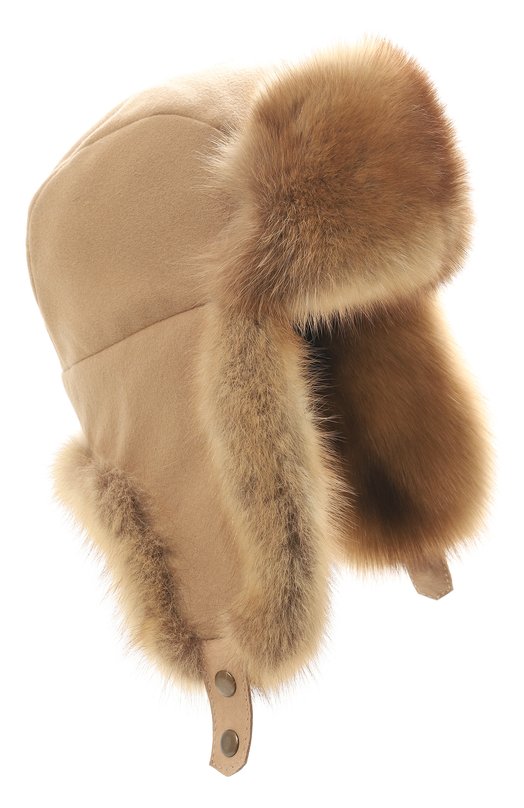 Меховая шапка-ушанка из соболя FurLand 0201414210042100016 Бежевый 0201414210042100016