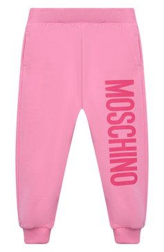 Детские хлопковые джоггеры MOSCHINO розового цвета, арт. HMP03L/LDA27/4A-8A | Фото 1 (Девочки Кросс-КТ: Брюки-одежда, Джоггеры-одежда; Региональные ограничения белый список (Axapta Mercury): RU; Материал сплава: Проставлено; Нос: Не проставлено; Материал внешний: Хлопок; Ростовка одежда: 4 года | 104 см, 5 лет | 110 см, 6 лет | 116 см, 8 лет | 128 см)