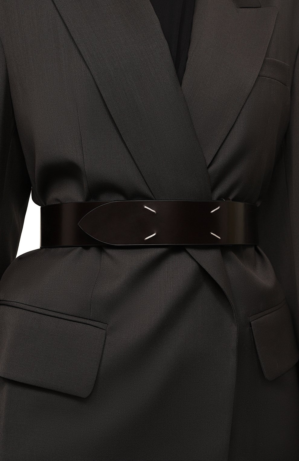 Кожаный ремень MAISON MARGIELA темно-коричневого цвета по цене 46500 руб., арт. SA1TP0006/P3827, фото 2 Кожаный ремень MAISON MARGIELA, арт. SA1TP0006/P3827, фото 2