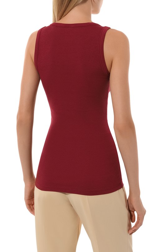 Хлопковая майка BOSS Orange Бордовый, фото 4