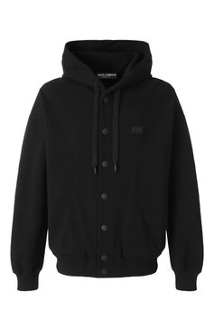 Мужской хлопковая толстовка DOLCE & GABBANA черного цвета, арт. G9BNKT/G702K | Фото 1 (Рукава: Длинные; Материал сплава: Проставлено; Драгоценные камни: Проставлено; Длина (для топов): Стандартные; Стили: Кэжуэл; Мужское Кросс-КТ: Толстовка-одежда; Материал внешний: Хлопок)