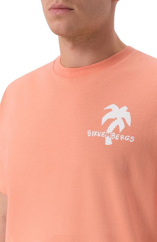Хлопковая футболка Dirk Bikkembergs BMT1567 Розовый  BMT1567 Фото 5