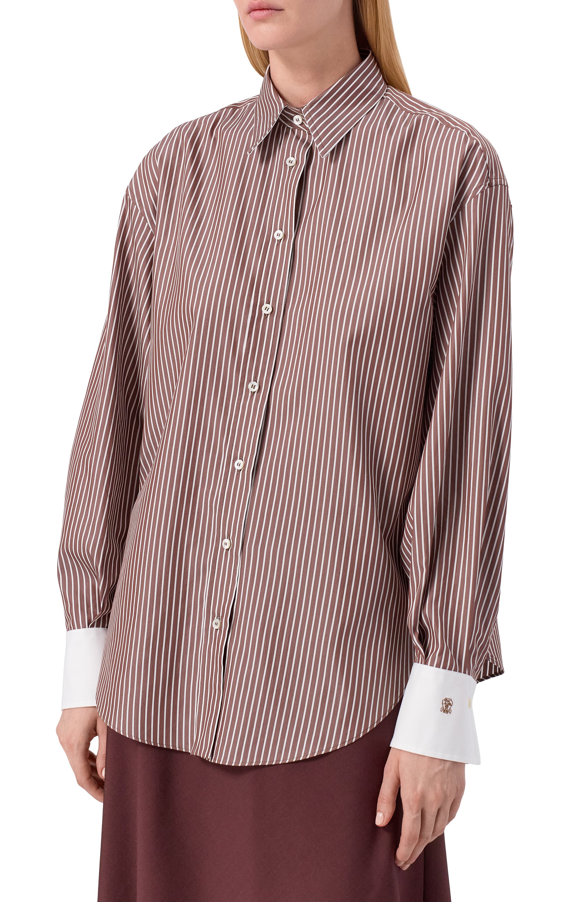 Рубашка из хлопка и шелка BRUNELLO CUCINELLI, арт. MA794NM116, фото 3