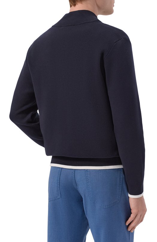 Хлопковый кардиган Kiton UMM0768 Синий  UMM0768 Фото 4