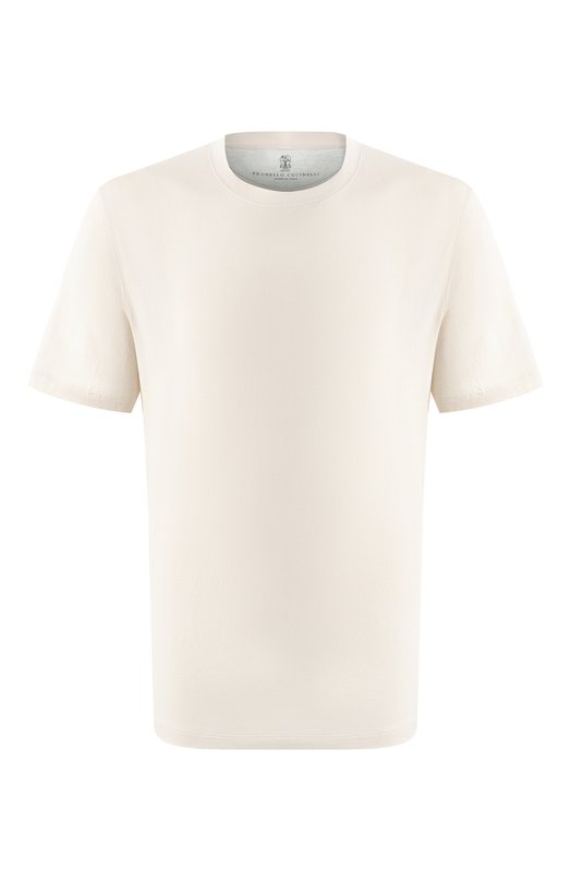 Хлопковая футболка Brunello Cucinelli M0B131308 Кремовый M0B131308