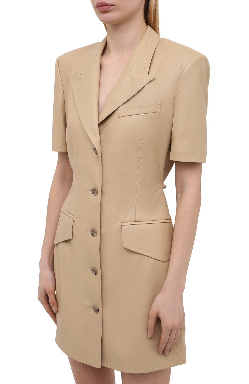 Платье из экокожи NANUSHKA кремового цвета по цене 84100 руб., арт. ANC0_BUTTER_VEGAN LEATHER, фото 3 Платье из экокожи NANUSHKA, арт. ANC0_BUTTER_VEGAN LEATHER, фото 3