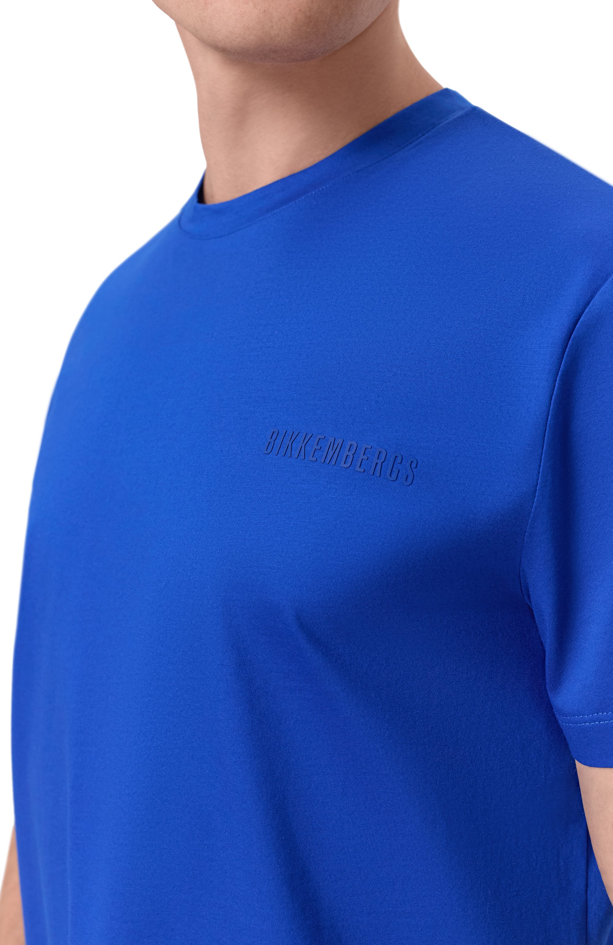 Хлопковая футболка DIRK BIKKEMBERGS синего цвета по цене 7685 руб., арт. BMT1693, фото 5 Хлопковая футболка DIRK BIKKEMBERGS, арт. BMT1693, фото 5
