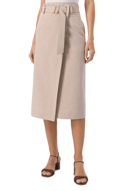 Юбка из хлопка и льна LORENA ANTONIAZZI, арт. E2536G023A/9715, фото 3