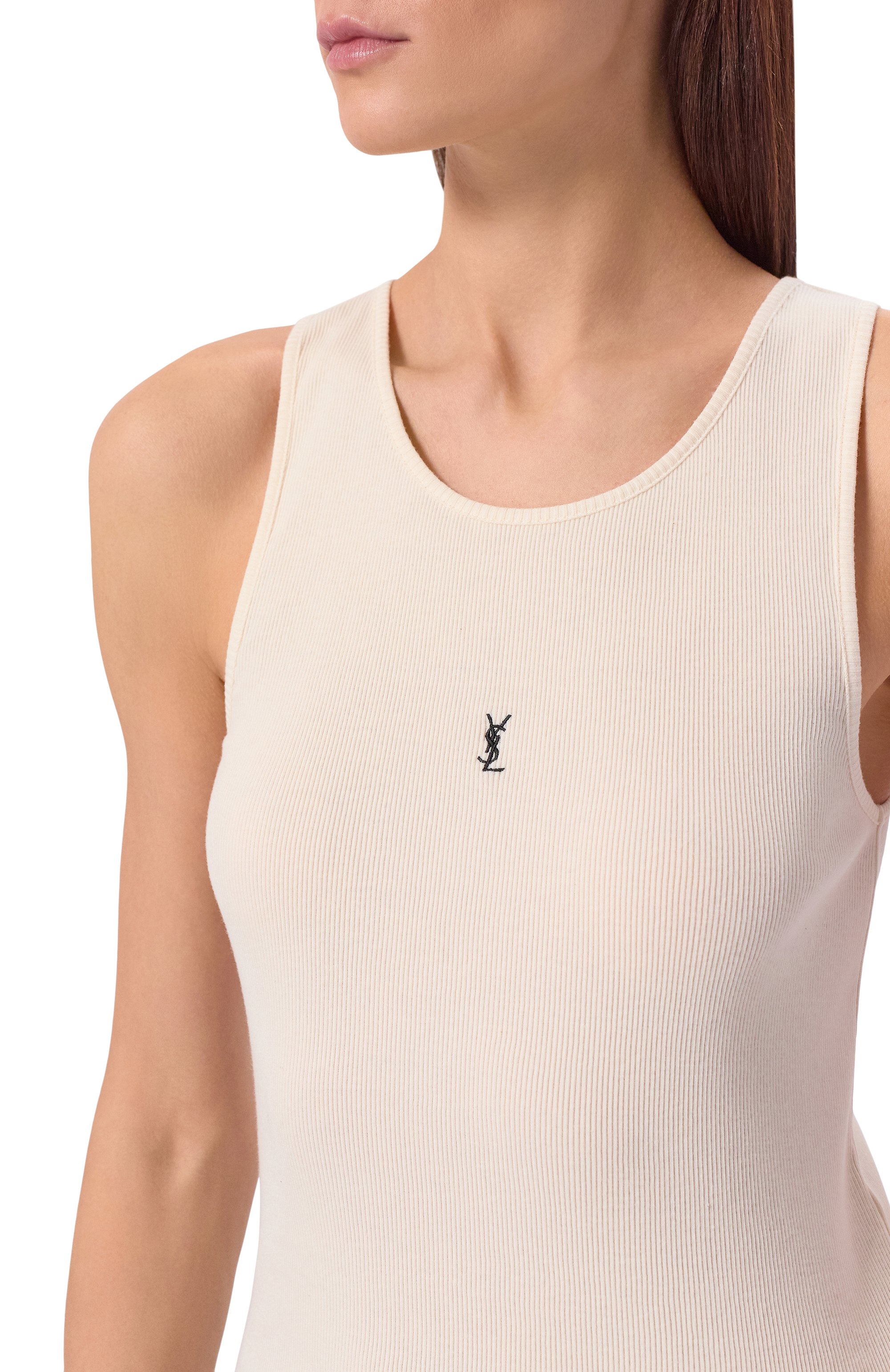 Хлопковая майка SAINT LAURENT, арт. 823603/Y37EC, фото 5