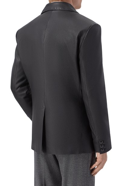 Кожаный пиджак MVST черного цвета по цене 489500 руб., арт. M25.1PM.J004/CERV0 SILKY, фото 4 Кожаный пиджак MVST, арт. M25.1PM.J004/CERV0 SILKY, фото 4