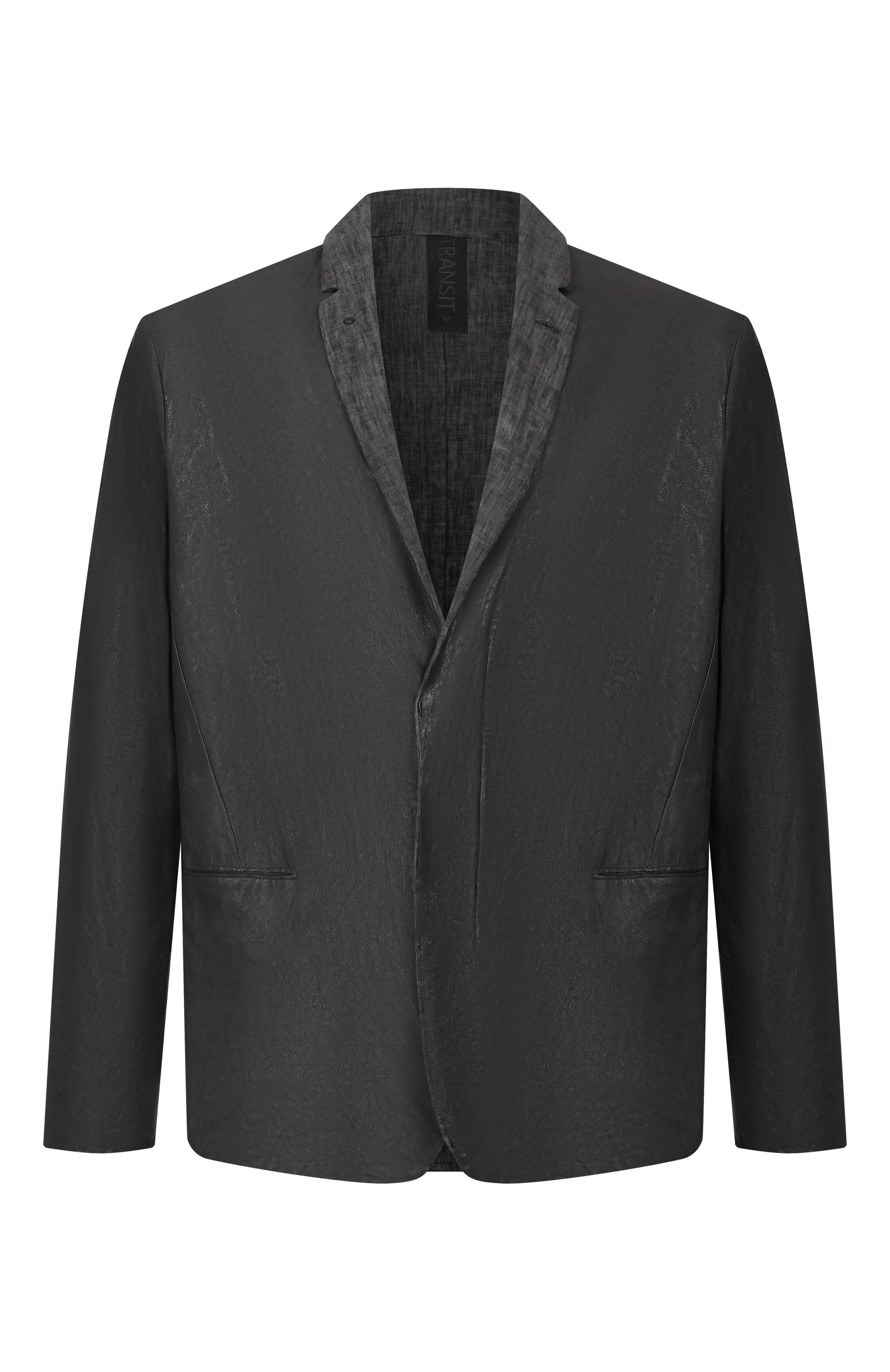 Кожаный пиджак TRANSIT черного цвета по цене 189500 руб., арт. CFUTRCP250, фото 1 Кожаный пиджак TRANSIT, арт. CFUTRCP250, фото 1