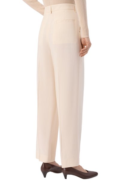 Брюки из вискозы TOTEME кремового цвета по цене 59950 руб., арт. 252-WRB0289-FB0459, фото 4 Брюки из вискозы TOTEME, арт. 252-WRB0289-FB0459, фото 4