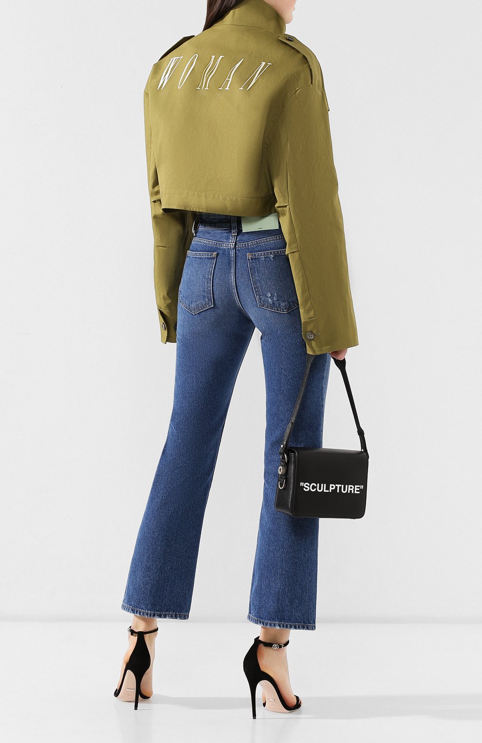 Хлопковая куртка OFF-WHITE хаки цвета по цене 71900 руб., арт. 0WEA112S19C920764301, фото 2 Хлопковая куртка OFF-WHITE, арт. 0WEA112S19C920764301, фото 2