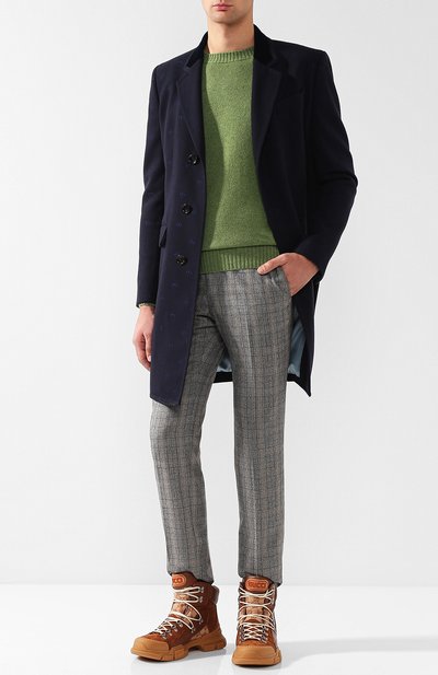 Кожаные кроссовки flashtrek GUCCI темно-бежевого цвета по цене 99500 руб., арт. 521679/0P310, фото 2 Кожаные кроссовки flashtrek GUCCI, арт. 521679/0P310, фото 2