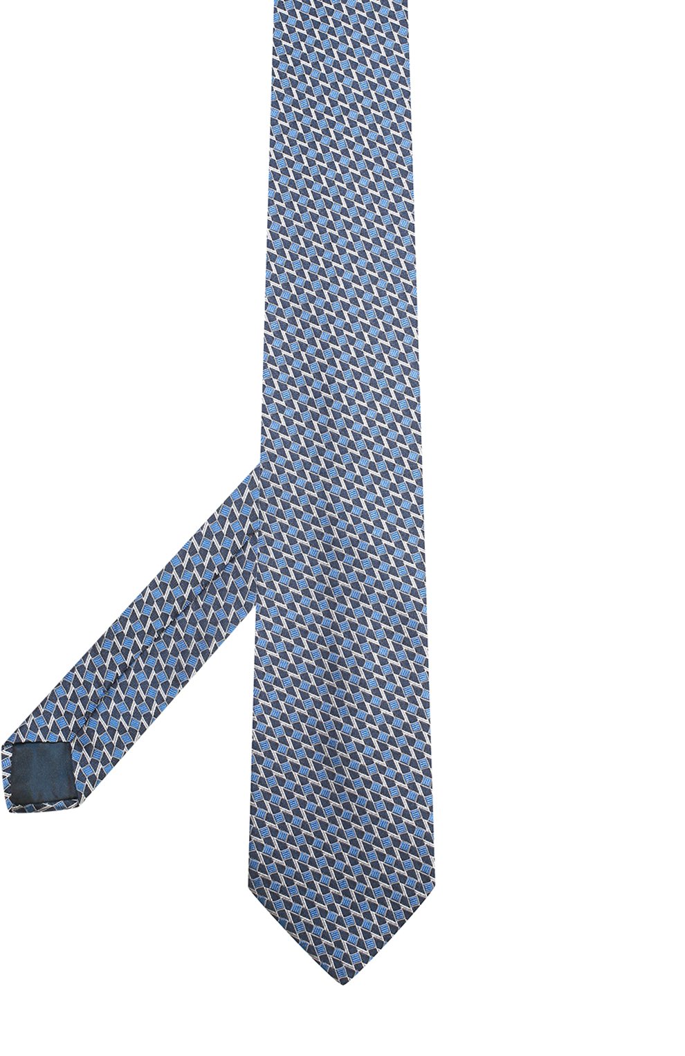 Шелковый галстук с узором LANVIN голубого цвета по цене 11950 руб., арт. 2100/TIE, фото 2 Шелковый галстук с узором LANVIN, арт. 2100/TIE, фото 2