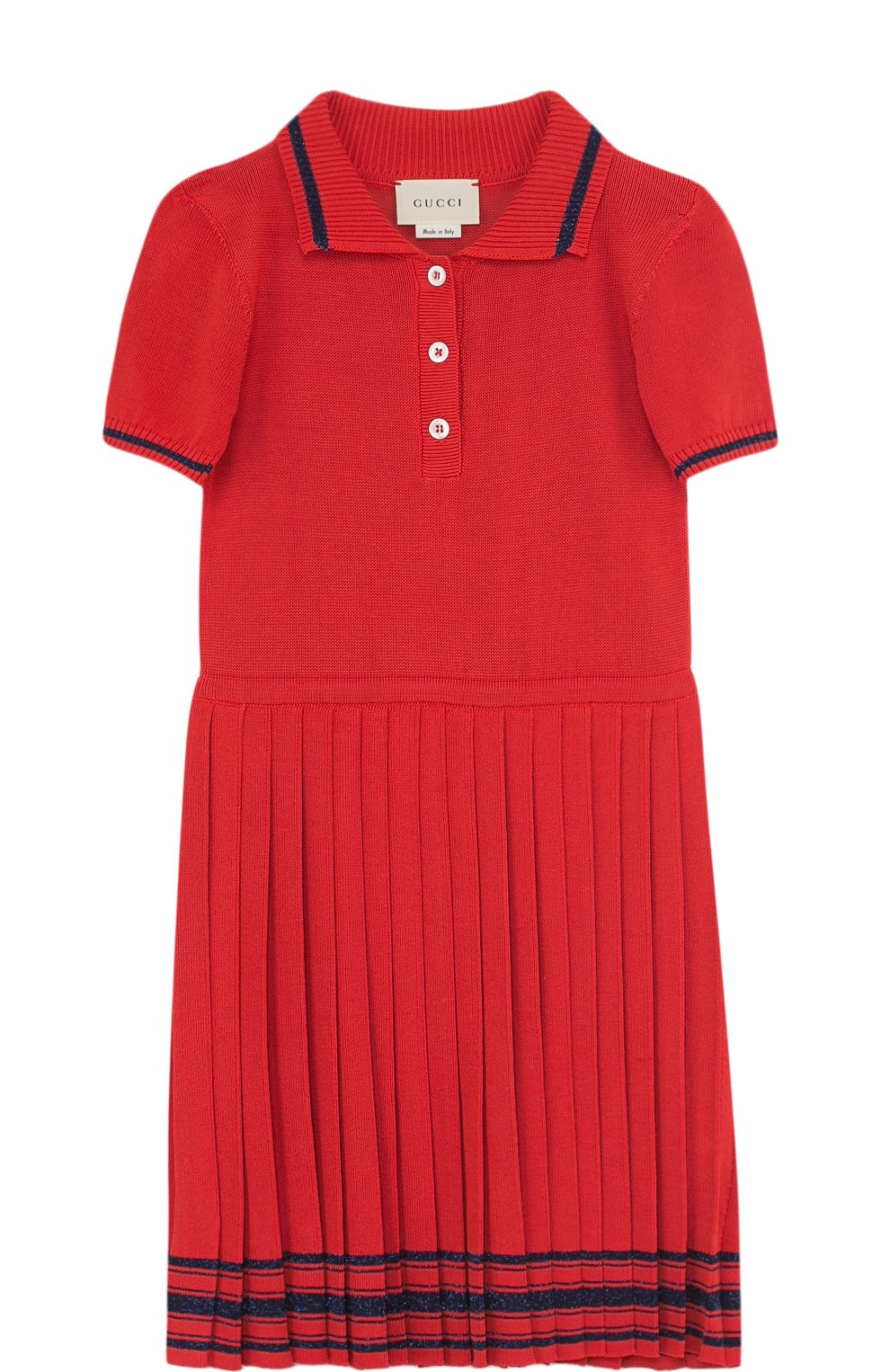 Платье с плиссированной юбкой и металлизированной отделкой GUCCI, арт. 502951/X9069, фото 1