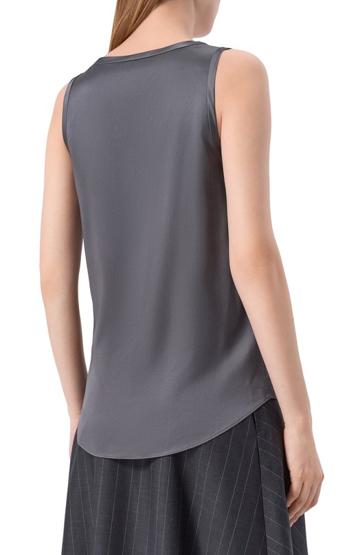 Атласный топ Brunello Cucinelli M0C59E0600 Серый  M0C59E0600 Фото 4