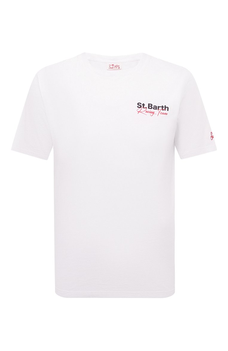 Мужская хлопковая футболка MC2 SAINT BARTH белого цвета, арт. STBM TSHIRT MAN/TSHM001/02203B | Фото 1 (Длина (для топов): Стандартные; Материал внешний: Хлопок; Рукава: Короткие; Принт: С принтом; Стили: Кэжуэл; Кросс-КТ: Пляж, Джерси; Мужское Кросс-КТ: Футболка-одежда; Автоматизация ТО: Проставлено; Автоматизация состава: Проставлено; Детали: Без декора)
