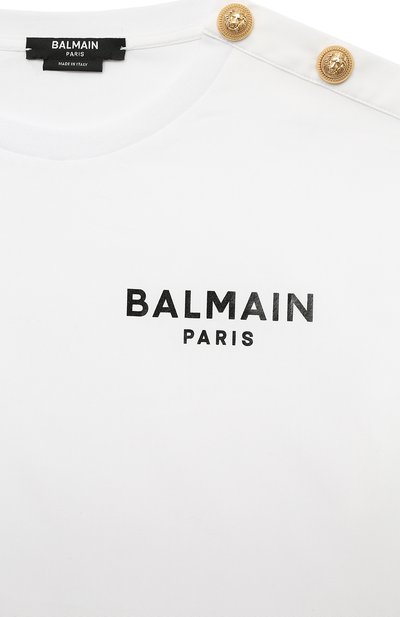 Хлопковая футболка BALMAIN белого цвета по цене 18350 руб., арт. BS8R31, фото 3 Хлопковая футболка BALMAIN, арт. BS8R31, фото 3