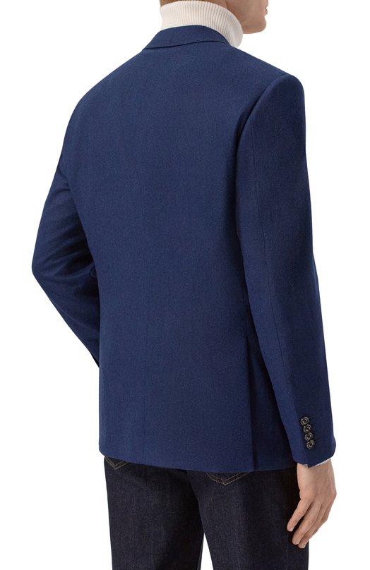 Шерстяной пиджак Stefano Ricci S1RF432SH3/W0002I Синий  S1RF432SH3/W0002I Фото 5