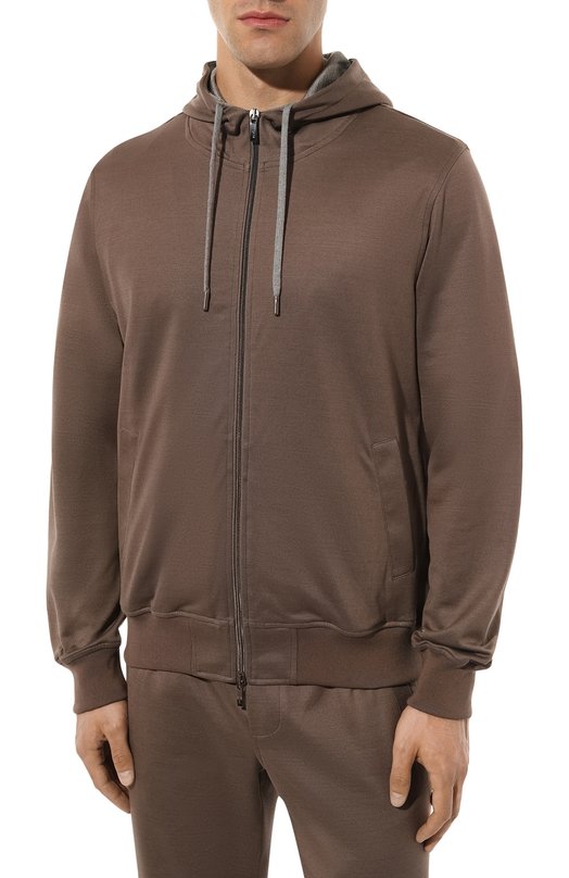 Толстовка из хлопка и шелка MVST 13M415/B000/MUST Коричневый  13M415/B000/MUST Фото 3