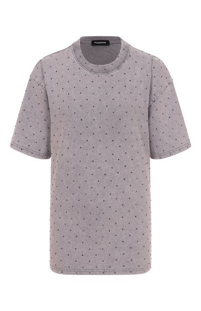 Женская хлопковая футболка с отделкой стразами FLASHIN, арт. FS25TVRH