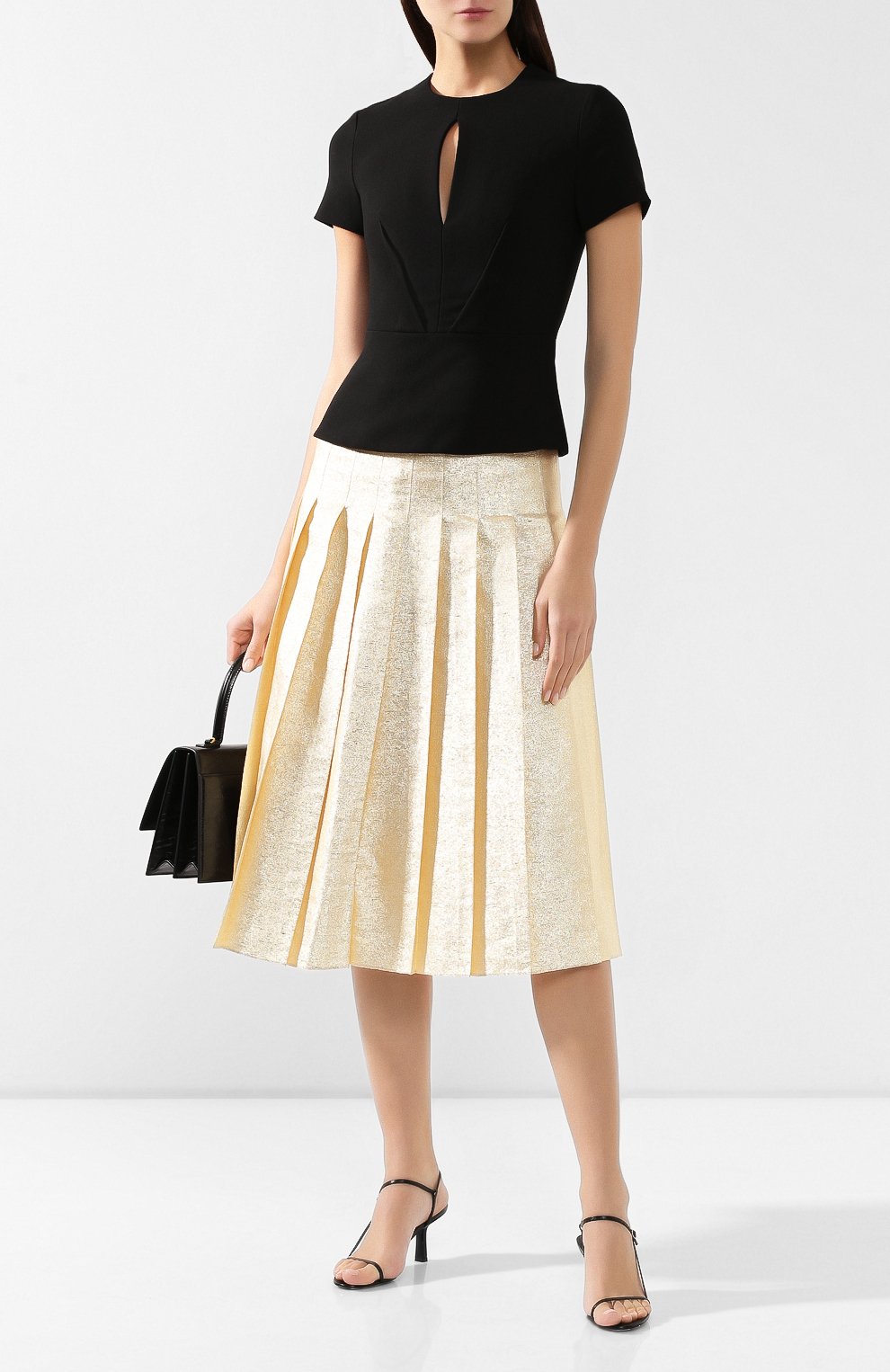 Шелковая юбка VIKA GAZINSKAYA золотого цвета по цене 87860 руб., арт. FW19-1824, фото 2 Шелковая юбка VIKA GAZINSKAYA, арт. FW19-1824, фото 2