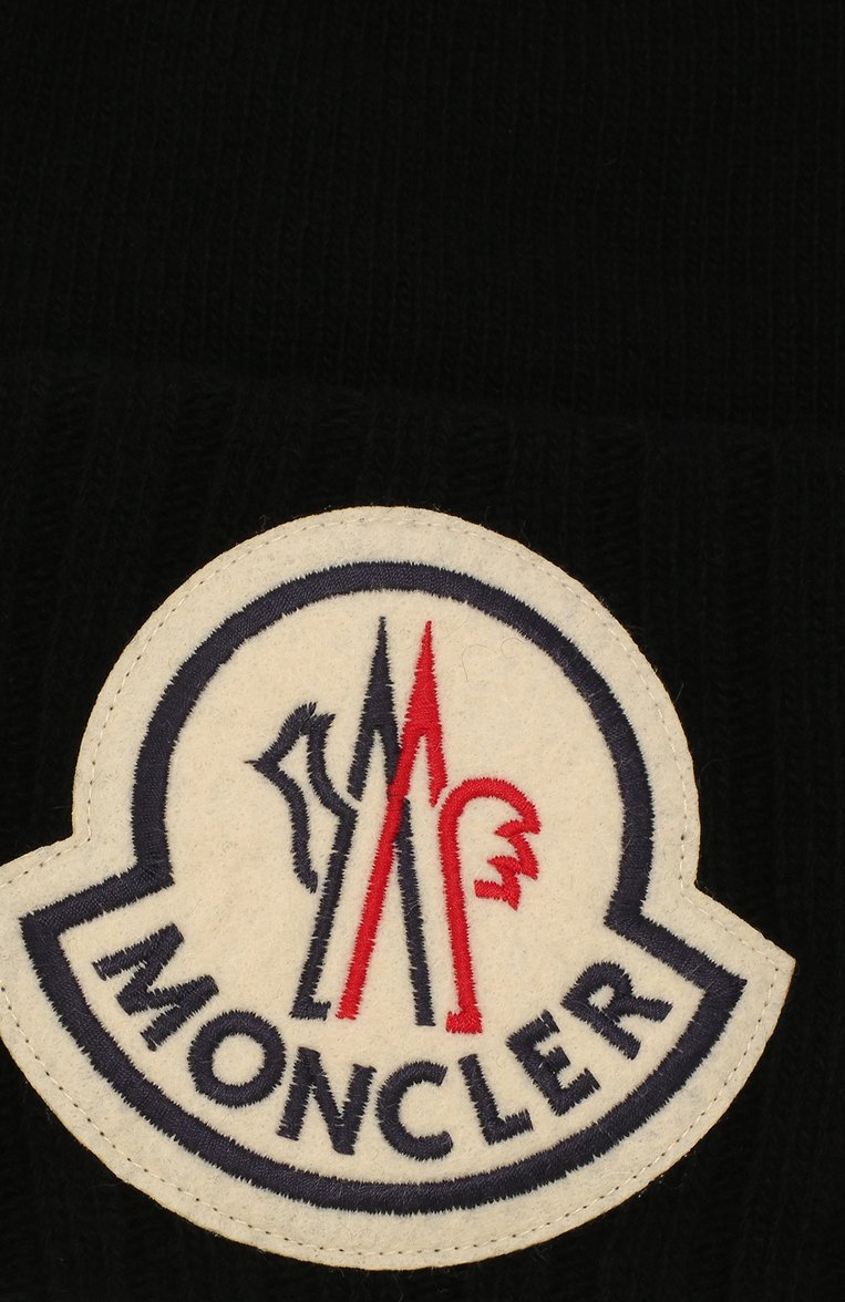 Мужская шерстяная шапка MONCLER черного цвета, арт. E2-091-99262-00-A9186 | Фото 3 (Материал: Текстиль, Шерсть; Материал внутренний: Не назначено; Кросс-КТ: Трикотаж; Материал сплава: Проставлено; Нос: Не проставлено)