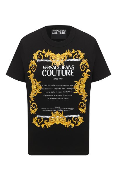 Женская хлопковая футболка VERSACE JEANS COUTURE, арт. B2HZA7TG-ZDP613 REG. 44 TRANSFER/30319
