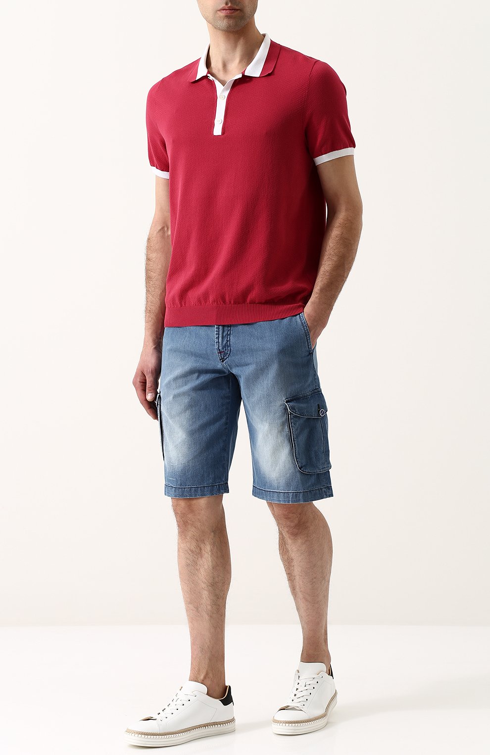 Джинсовые шорты с накладными карманами KITON, арт. UFPPB/J06P66, фото 2