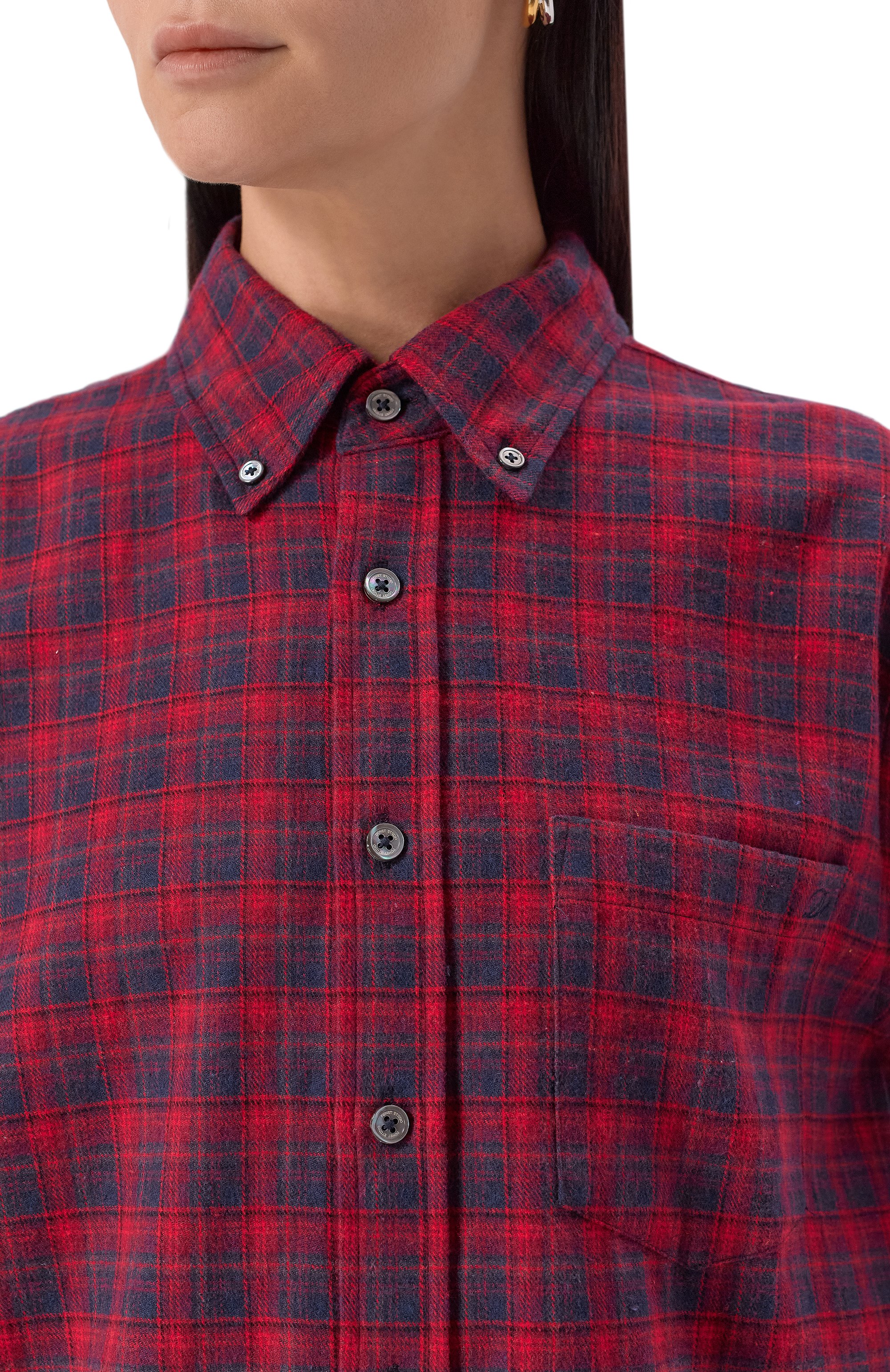 Рубашка из хлопка и вискозы DUNST разноцветного цвета по цене 14300 руб., арт. UDSH5C104R2, фото 5 Рубашка из хлопка и вискозы DUNST, арт. UDSH5C104R2, фото 5