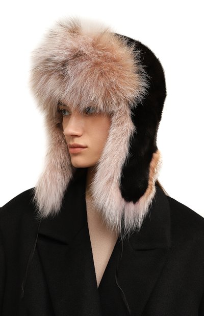 Шапка-ушанка из меха норки и рыси FURLAND, арт. 0139616110008300000, фото 2