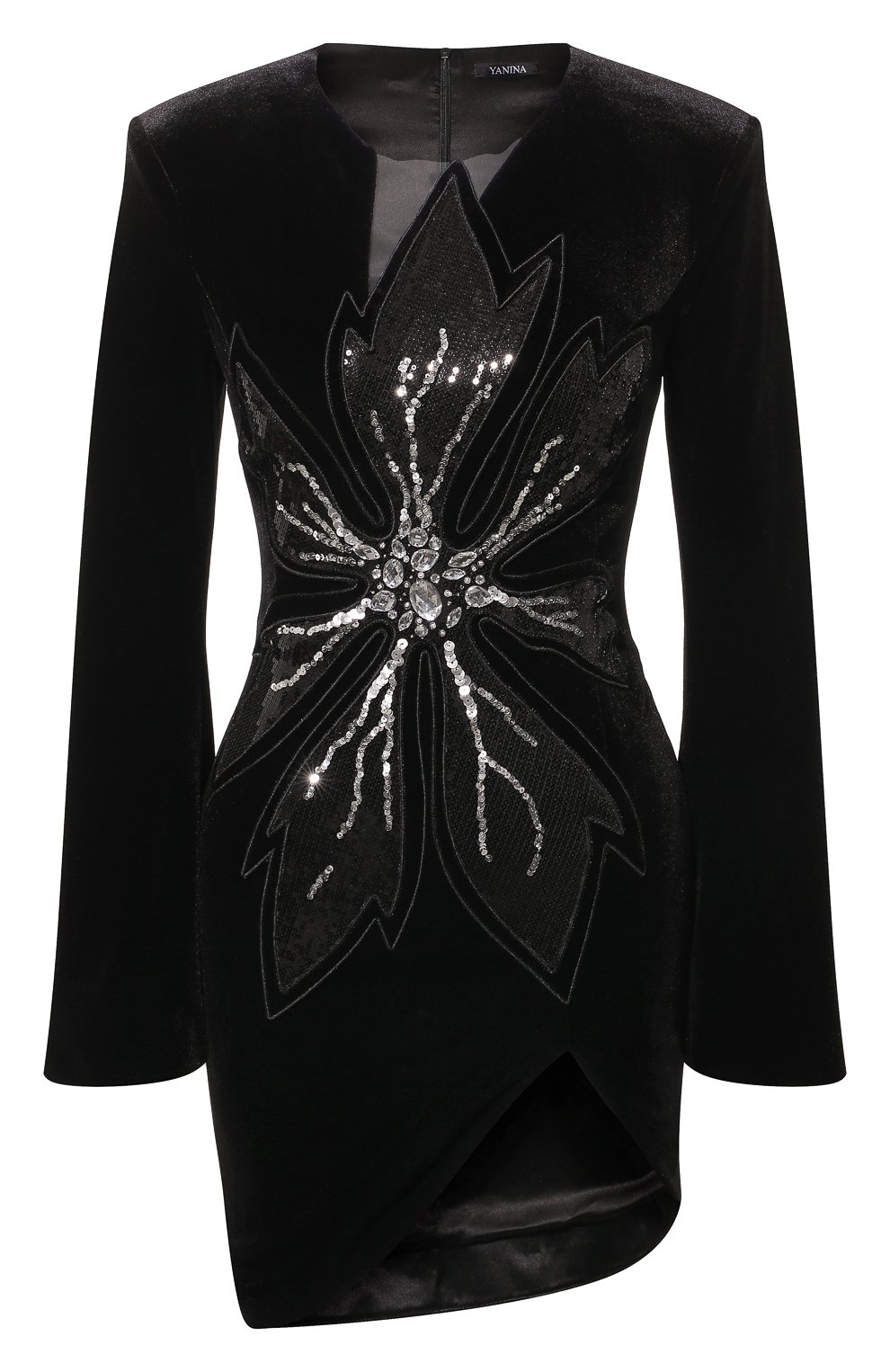 Бархатное платье с отделкой пайетками YANINA, арт. 0-2669A, фото 1
