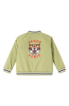 Детского утепленный бомбер KENZO салатового цвета, арт. K61171 | Фото 2 (Материал сплава: Проставлено; Материал по�дклада: Синтетический материал; Драгоценные камни: Проставлено; Кросс-КТ: Демисезон, бомбер; Рукава: Длинные; Материал внешний: Синтетический материал; Ростовка одежда: 5 лет | 110 см, 12 лет | 152 см, 4 года | 104 см, 3 года | 98 см, 7 лет | 122 см, 9 лет | 134 см)