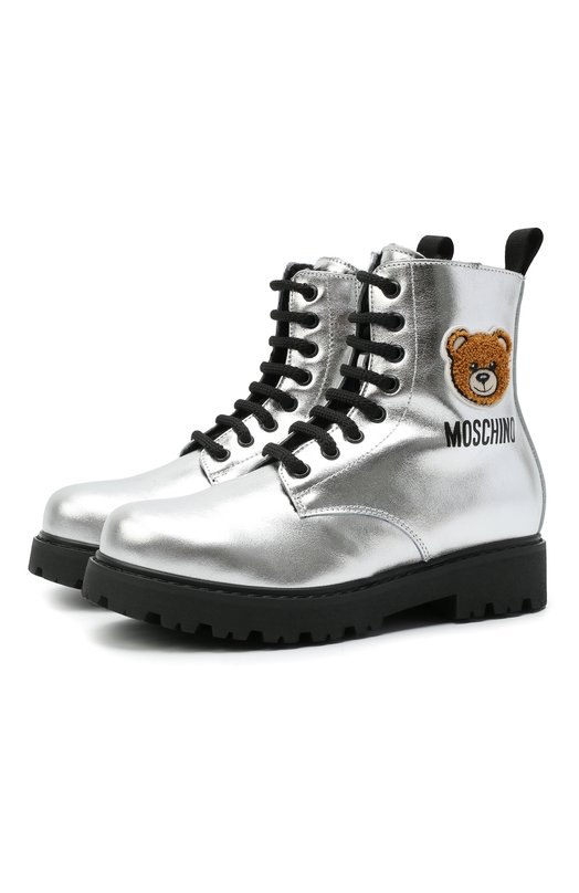 

Кожаные ботинки Moschino, Серебряный