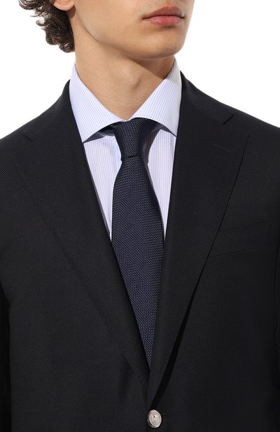 Шелковый галстук CORNELIANI темно-синего цвета по цене 19550 руб., арт. 92U302-3820304, фото 2 Шелковый галстук CORNELIANI, арт. 92U302-3820304, фото 2